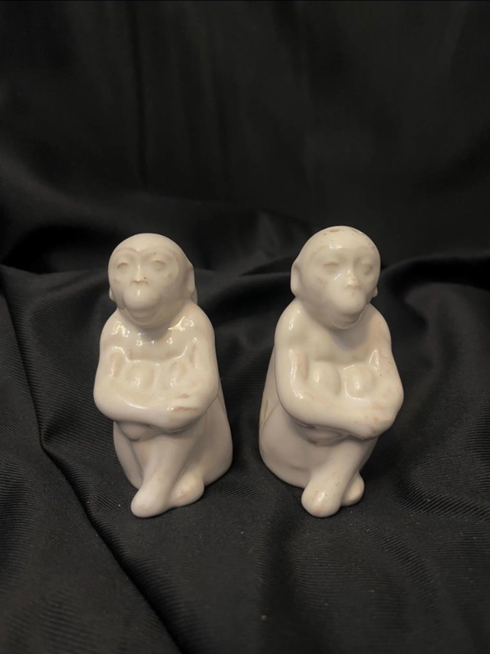 Juliska Ceramic Monkey Salt and Pepper Shakers / Exotic Kitchenware